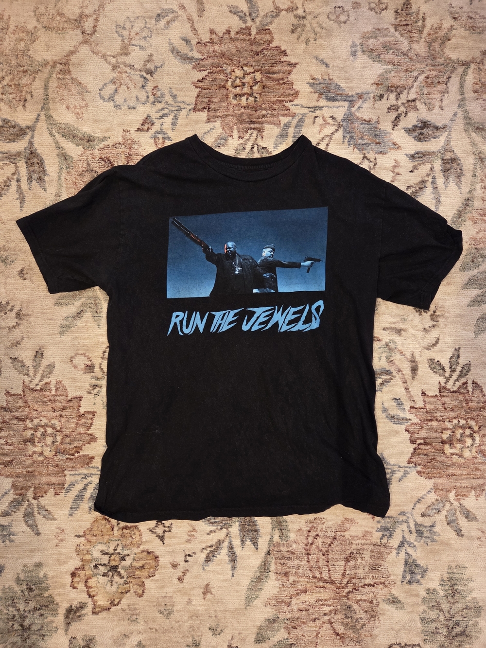 Run The Jewels Graphic Tee - Black with Blue Print